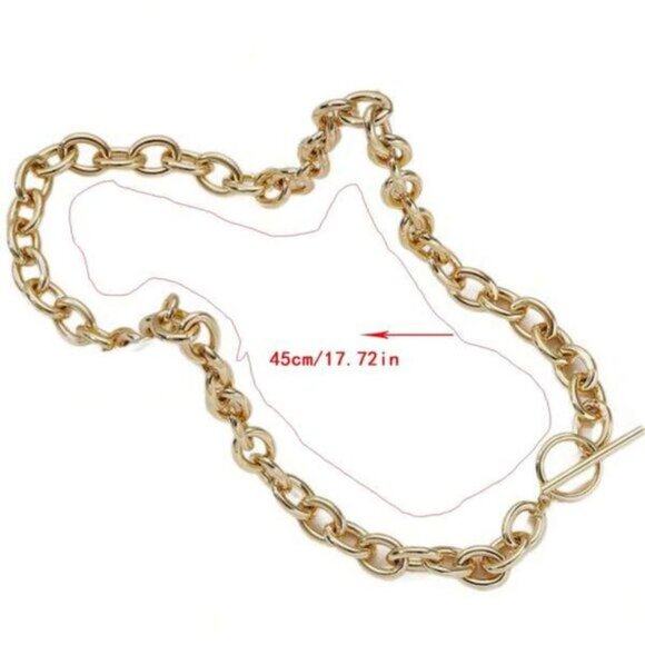 14k Gold Filled Link Chain Necklace with Toggle Clasp - Picture 4 of 6